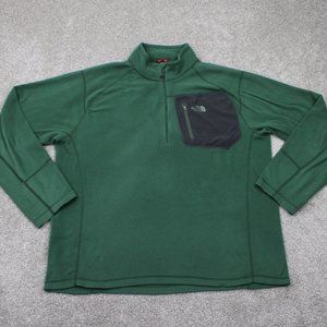 The North Face Sweatshirt Mens XL‎ Green TKA 100 Trinity Alps 1/4 Zip Pullover